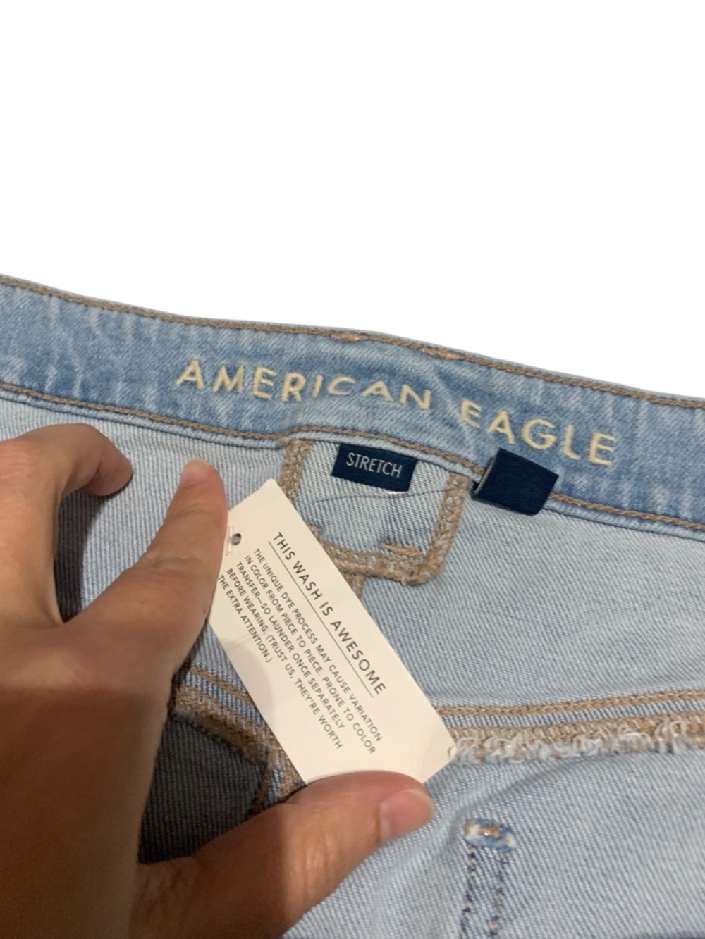 American Eagle Dreamy Drape High Rise Baggy Jean size 18L NWT - Picture 5 of 5